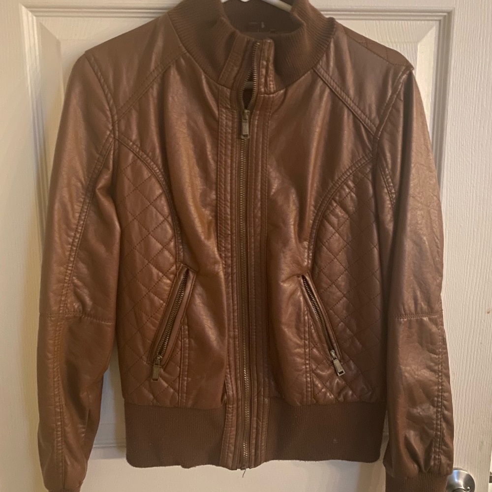 Brown leather jacket
